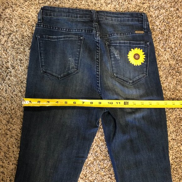 Distressed Sunflower Jeans by KanCan - size 7 / 27 - Picture 3 of 7